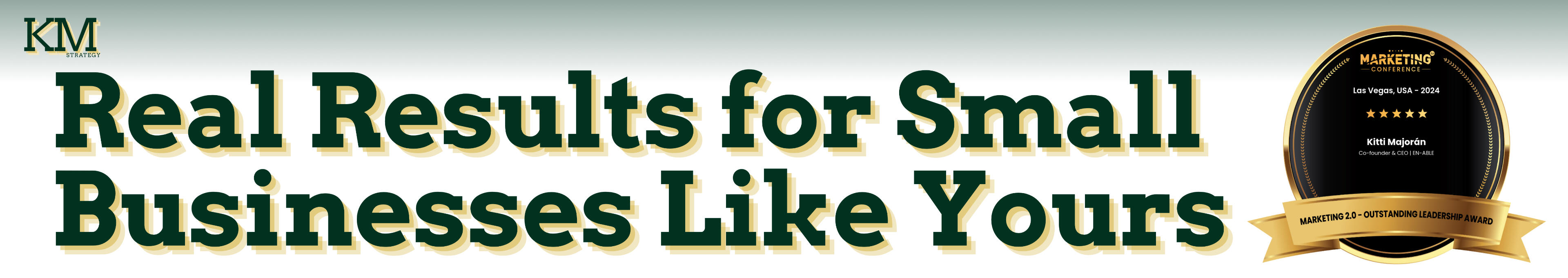 Portrait of Kitti Majoran with her Marketing 2.0 award sleve on the bottom left corner of the picture.