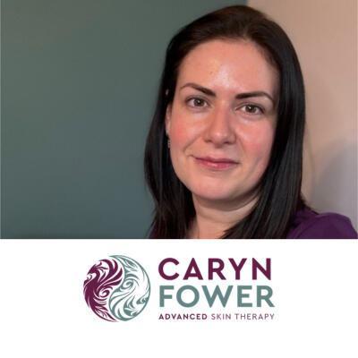 Kitti's client, Caryn Fower and her business (Caryn Fower Advanced Beauty Therapy) logo.