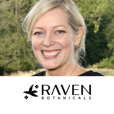 Kitti's client, Arabella Harvey and her business (Raven Botanicals) logo.