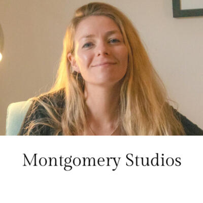 Kitti's client, Louise Montgomery and her business (Montgomery Studios) logo.